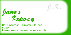 janos kaposy business card